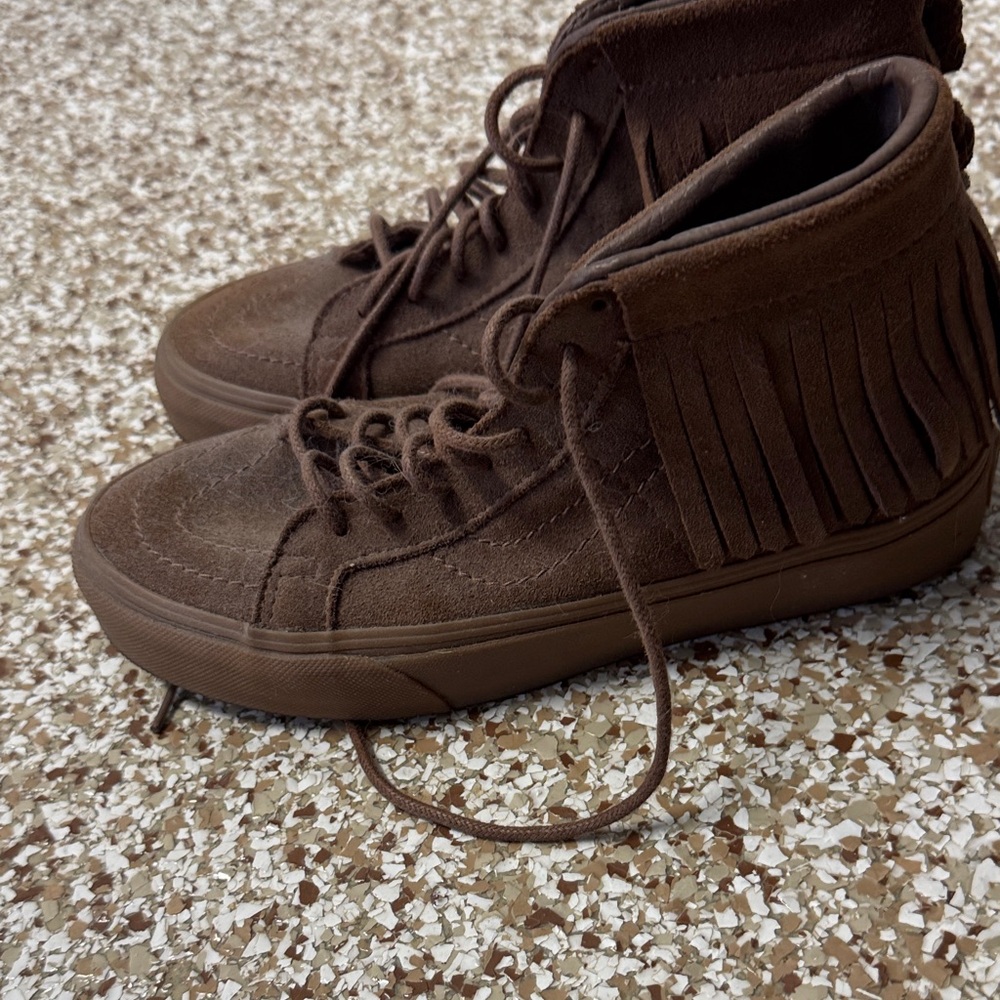 Vans Women’s Brown Fringe High-Top Sneakers